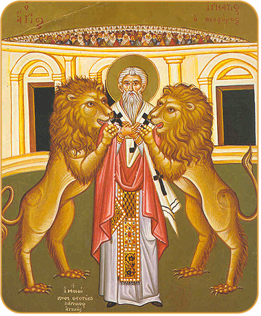 Αποτέλεσμα εικόνας για Άγιος Ιγνάτιος ο Θεοφόρος και Ιερομάρτυρας"